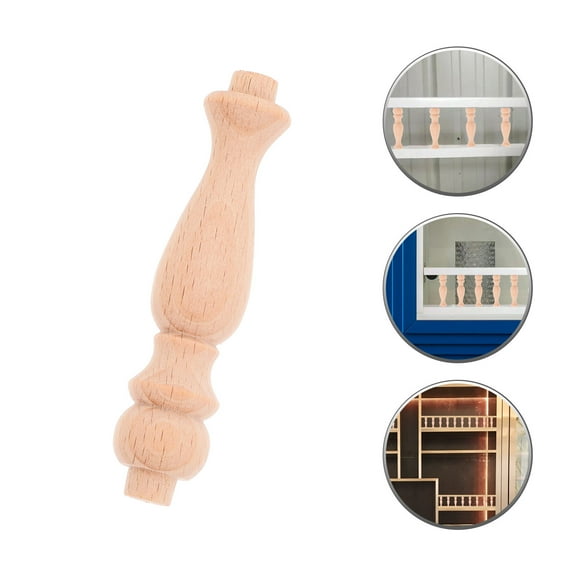 OUNONA Wood Balusters for Staircase Interior Khaki Wood 10Pcs