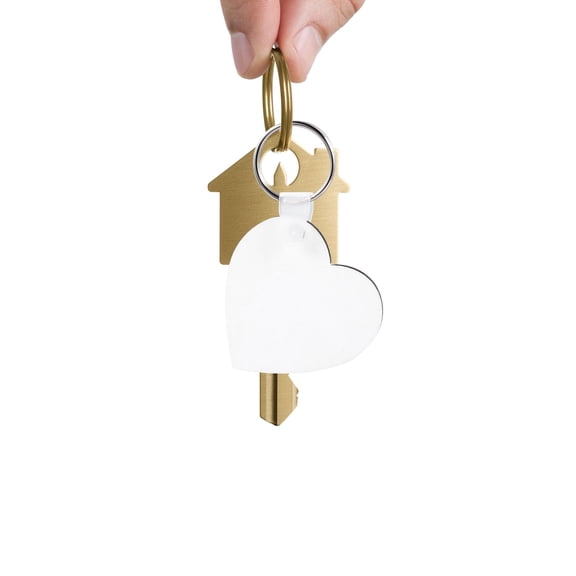 OUNONA 10pcs Sublimation Blank Keychain White MDF for DIY Craft Projects for Girlfriend and Christmas Tree Decoration