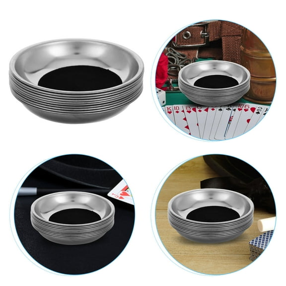 OUNONA 10pcs Trick Playing Prop Magician Coins Performing Props Coin Vanishing Props Magician Replacement Prop Magician Performing Cup Pad