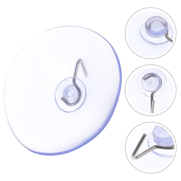 NUOLUX 10Pcs Transparent Suction Cups Hooks PVC Bathroom Accessories for Modern Minimalist