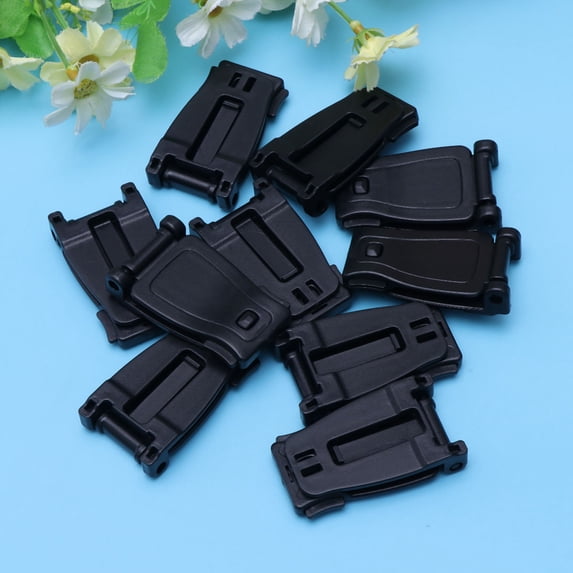 OUNONA 10pcs Web Buckles Strap Clips Belt Keeper Strap Management Tool for Backpack Webbing (Black)
