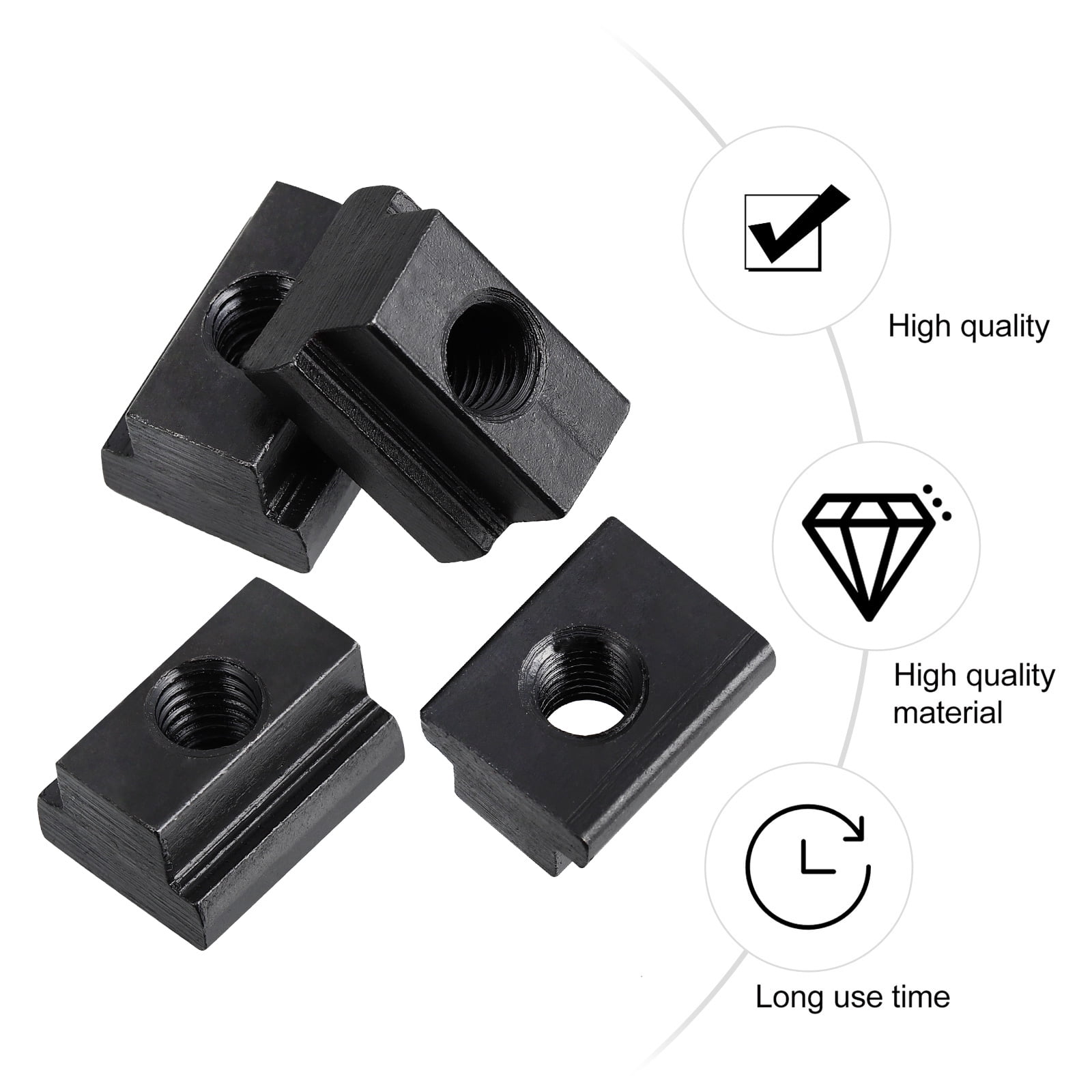 OUNONA 10Pcs M8 Steel T Slot Nuts Sliding Nut Block for Industrial ...