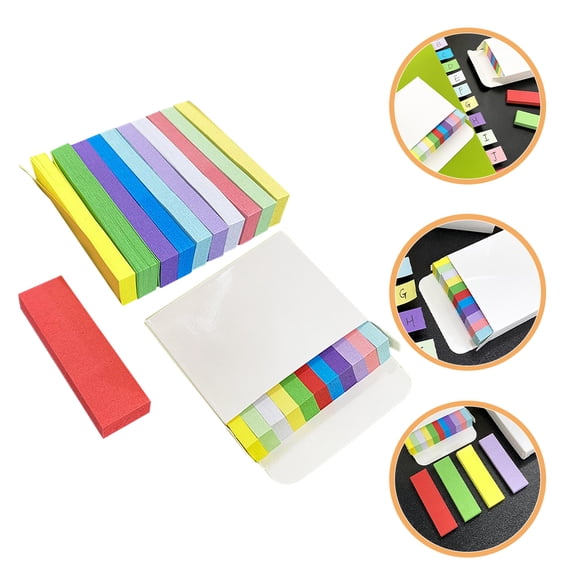 Tineasur Sticky Index Tabs Assorted Colors 1100 Pieces 1.9 x 0.5 Inch for School Study Office Organization