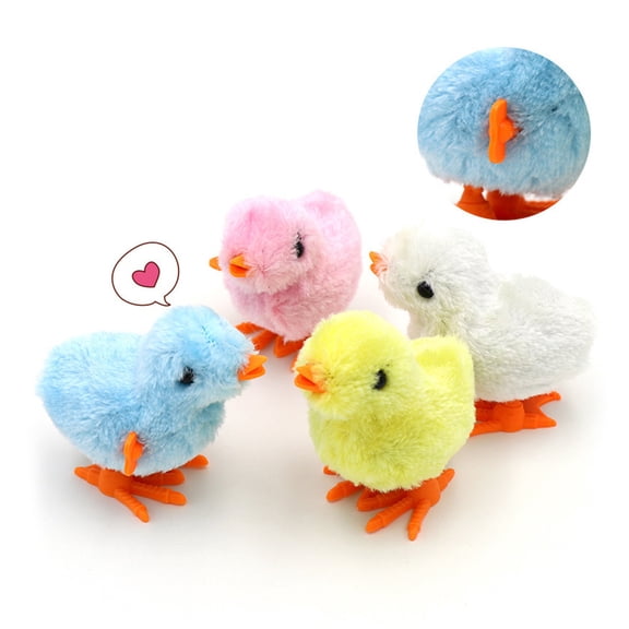 OUNONA 12 Assorted Color Wind Up Chick Toys for Kids Made of Plush and ABS Great for Easter Decor and Play