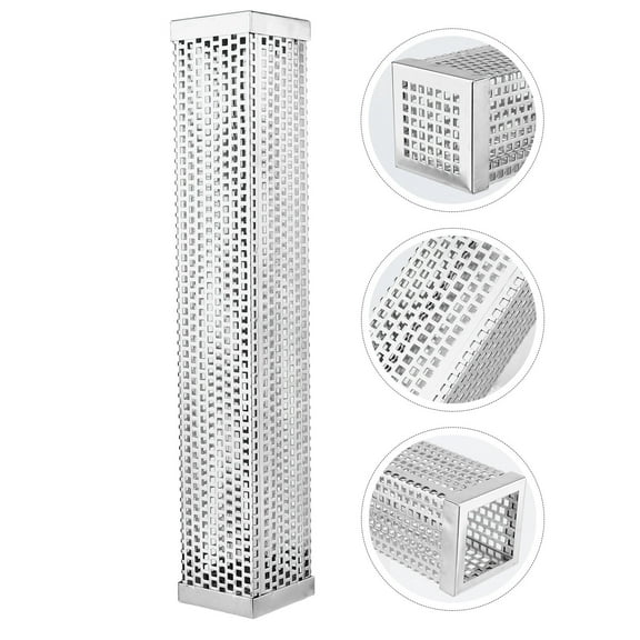 OUNONA  12 Inch Smoker Barbecue Accessories Tube Grill Tools Silver