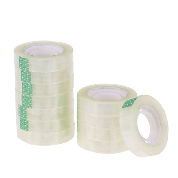 OUNONA Sealing Sticky Tape 12Pcs, Clear and Invisible, Ideal for Students, Easy to Cut and Use