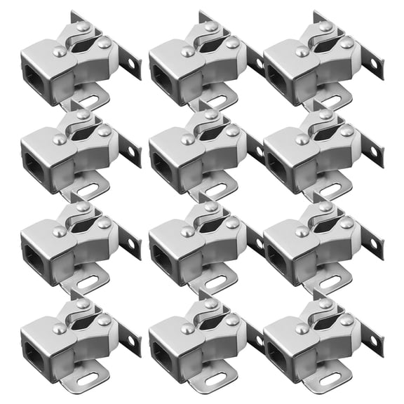 OUNONA 12-Pack Heavy Duty Cabinet Door Latches with Double Roller Catch Hardware Set for and Kitchen Storage