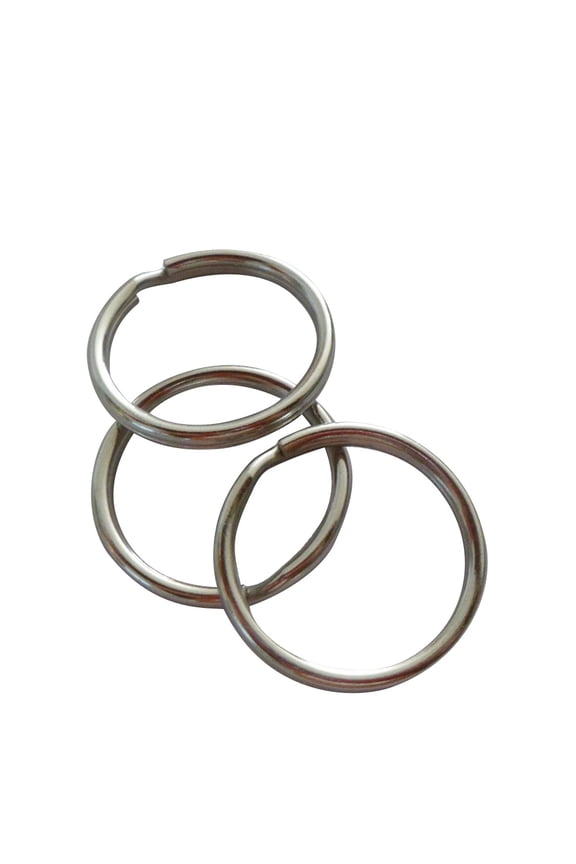 12-Pack Metal Round Split Key 32mm for Craft, Home, Car Keys Holder