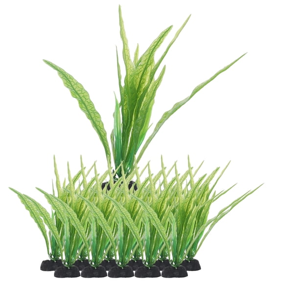 WEAVILUX Pond Floating Plants Aquatic Plants Fake Green Plastic 12Pcs