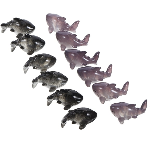 OUNONA  12 Pcs Fish Tank Mini Shark Miniature Animal Model