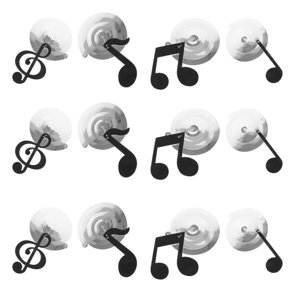 OUNONA Black PVC Musical Notes Hanging Swirls for Decor 12pcs Easy to Install for Party and Home Walls