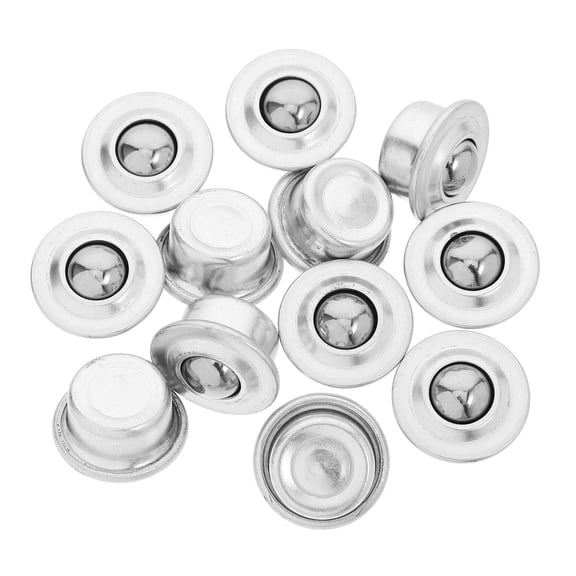 OUNONA 12 Pcs Large Ball Bearing Steel Caster Wheels Swivel Silver
