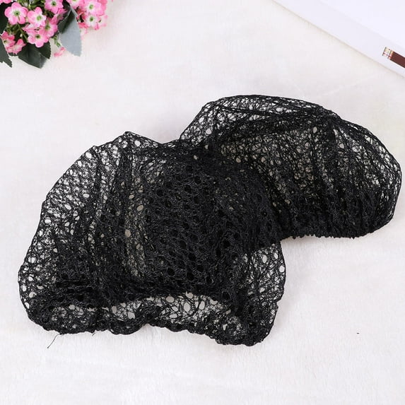 OUNONA 12Pcs Black Elastic Hair Nets for Sleeping Full Coverage Breathable Hair Mesh Caps