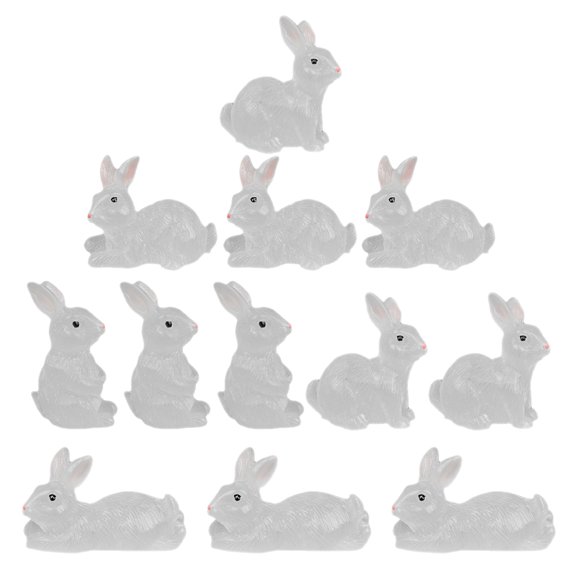 OUNONA  12 Pcs Small Animal Decoration Luminous Rabbit Ornament
