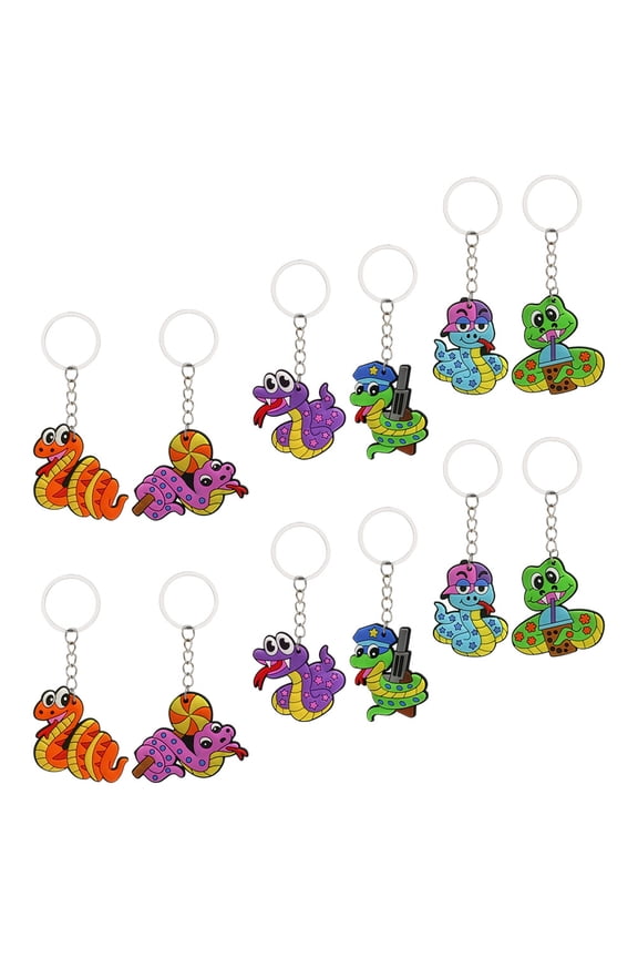 12 Pcs Three-dimensional Eyeshadow Snake Key Pendant Man