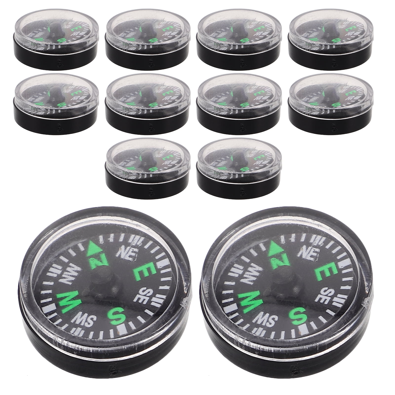 OUNONA 12 Pcs Toy Compass for Kids Mini Carabiner Clip Outdoor Child Black