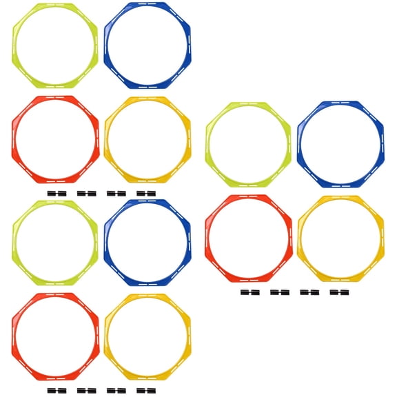 NUOLUX Training Agility Rings Professional Soccer Exercising Circles Assorted Color 12Pcs