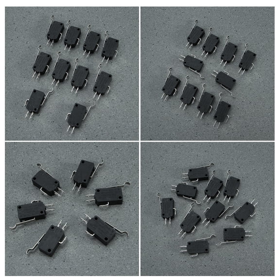 OUNONA 12 Pcs Waterproof Momentary Push Button 3 Long Hinge Lever Micro