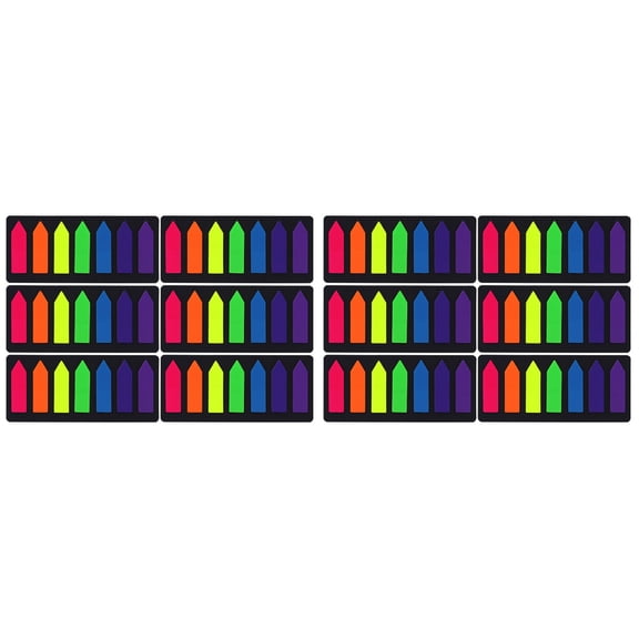 OUNONA 12 Sets Fluorescent Ruler Card Combination Colorful Sticky Notepads
