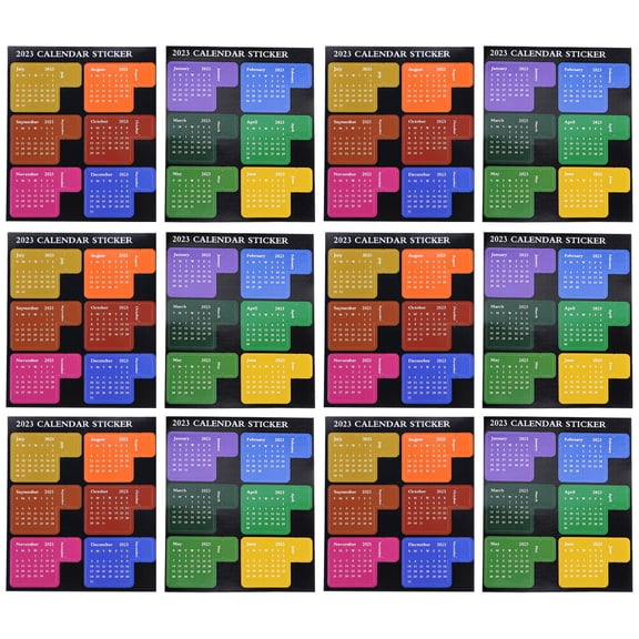 OUNONA Convenient Multi Function Calendar Stickers Assorted Color Planner Supplies for Home