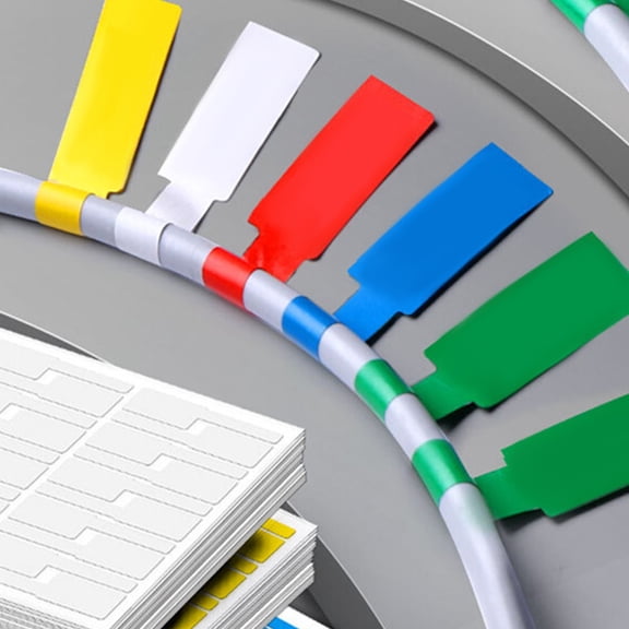 OUNONA 12 Sheets Reusable Cable Label PVC Labels 29.7x21cm