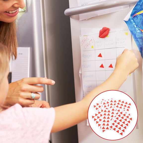 OUNONA Label Marking Sticker Red Adhesive Sticker 12 Sheets