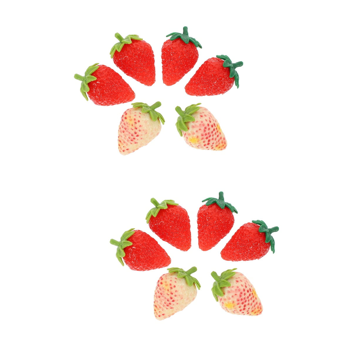 10-Pack Realistic Red Plastic Artificial Strawberries - Fake Fruit Decor For Kitchen, Photography Props, Centerpieces, Displays