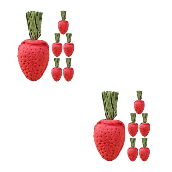 OUNONA 12 pcs Rabbit Chew Toys Small Animal Toys For Rabbit Guinea Pig Hamster Chinchilla Bunny Strawberry Shape Chewing Plaything Rabbit Chew Toys Bunny Chew Sticks Rabbit Chews For Teeth