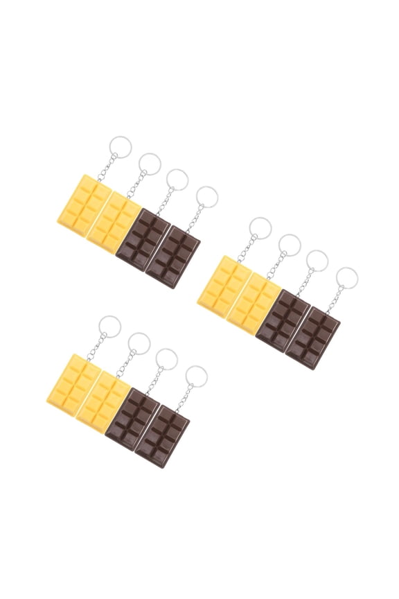 12 pcs  Realistic Chocolate Model Keychains For Valentine Day Decoration Dessert Block Keychains For Backpacks And Party Favors