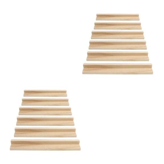 OUNONA Masteelf 12 pcs Wood Domino Tile Tray Tiles Holder Stands Diy Wooden Racks Displaying Multi Function Holders