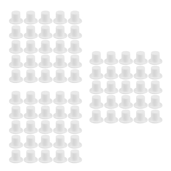 OUNONA 120 PCS Mini Plastic Top Hats Christmas Party Tiny Clown Hats for Crafts DIY Decorative Mini Hats for Snowman and Tree Ornaments