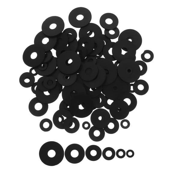 120pcs Rubber Washers for Home Appliances Vibration Dampening Abrasion Resistant Flat Rubber Pads