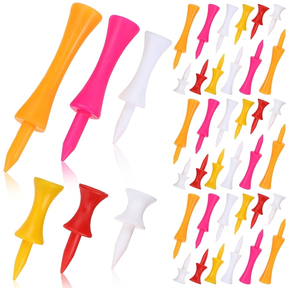 OUNONA 120-Pack Plastic Golf Tees Castle Style Golf Nails for Training and Practice Accessories