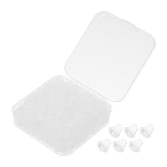 FOLOYORI Clear Silicone Locking Earring Backs for Earrings, 1200 Pcs Transparent Ear Jewelry Backs Secure Fit