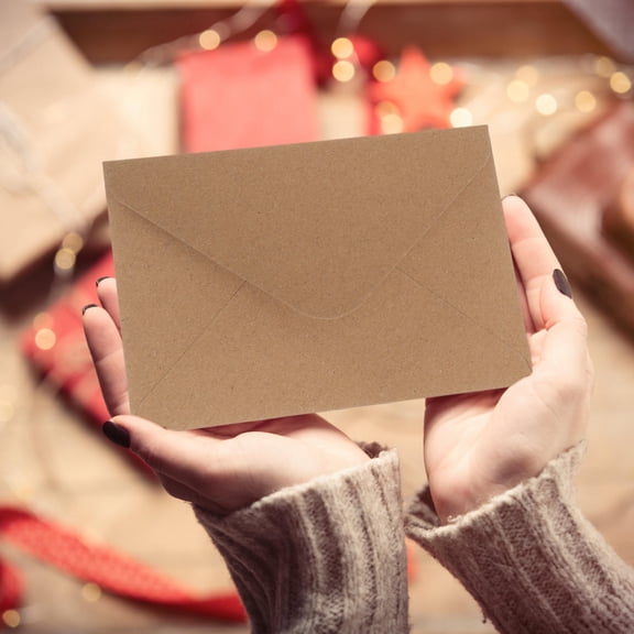 OUNONA 120pcs Blank Kraft Paper Cards and Envelopes Set for Wedding Invitations Birthday Notes Holiday Greetings Open When Letters