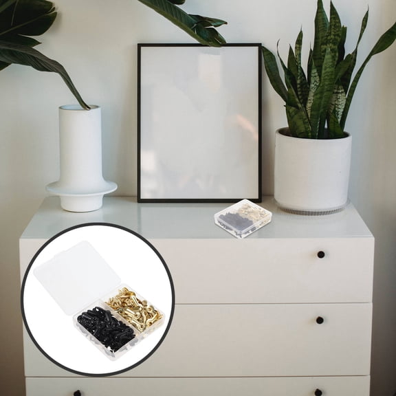 OUNONA 120Pcs Picture Frame Turn Buttons with Screws Assorted Color for Fixing and Hanging