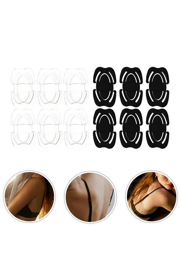 12PCS Anti-Slip Bra Hooks Replacement Invisible Bra Strap Clips Transparent Bra Hooks for Bra Straps Bra Accessories for Women