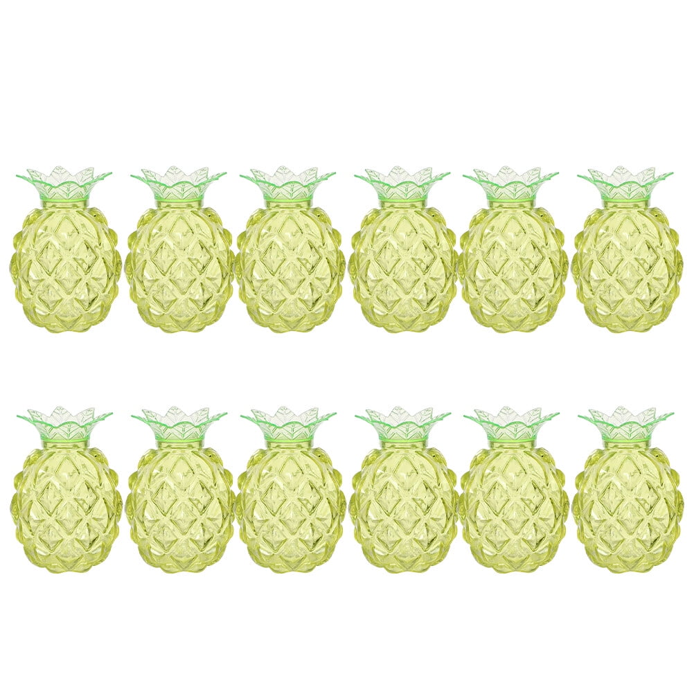 12PCS Pineapple Candy Boxes for Wedding Decor, Hawaii Party Favor Fruit Shape Snack Boxes, Plastic Chocolate Storage Containers