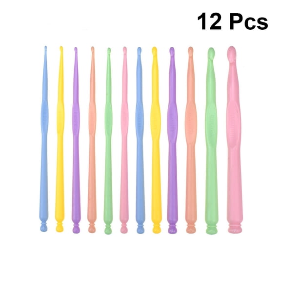 OUNONA 12PCS Knitting Needles Set for Beginners with Vibrant Colors, Lightweight and Crafting Tools