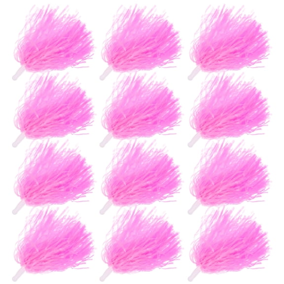 Tineasur Pink Cheerleading Pom Poms Plastic for Decor Use Shiny Design