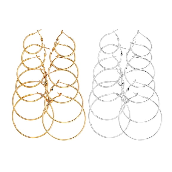 OUNONA 12Pairs Plated Big Earrings Set Eco Friendly Simple Studs for Decoration Lightweight Comfortable