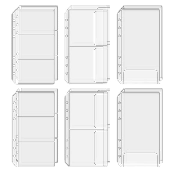 NUOLUX Transparent Binder Pockets Rectangular Shape For Storage And Organizing 12Pcs 7.1X4.1In