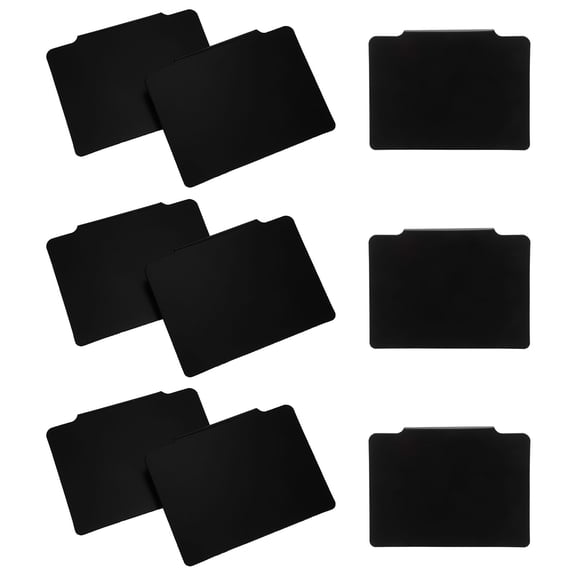 OUNONA 12Pcs Black Shelf Label Clips for Storage Baskets with Dry Erase Reusable Marker Board