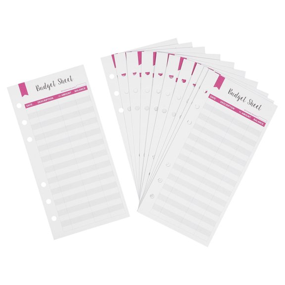 OUNONA Sheets for Binder with 6 Holes Size Red Color Practical Financial Planner
