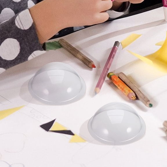 OUNONA 12Pcs Clear Plastic Snow Globe Domes for Crafts Transparent Hemisphere Covers