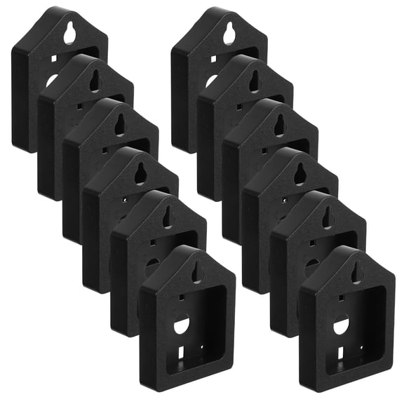 OUNONA 12Pcs Plastic Clock Back Covers Black Quartz Replacement Parts for Home Use