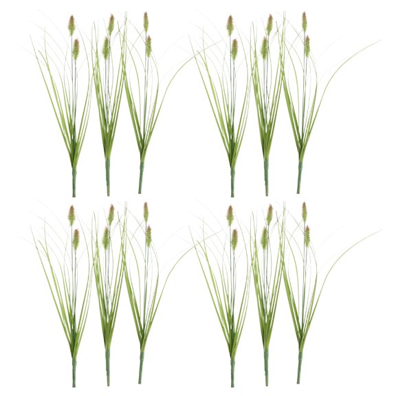 OUNONA 12Pcs Fake Ornamental Grass Stems Green Artificial Reed Grass for Indoor Use