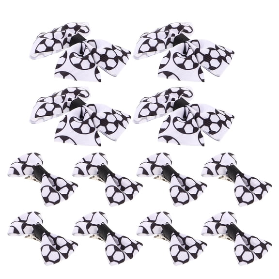 OUNONA 12Pcs Football Bow Hair Clips Lightweight Comfortable Hair Decoration