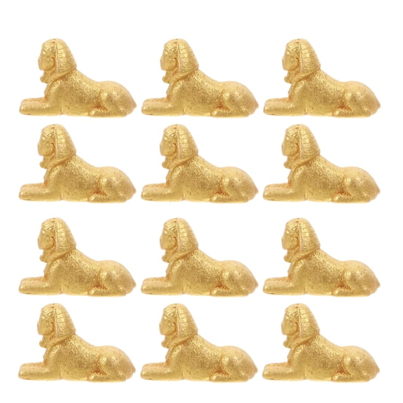 OUNONA 12Pcs Golden Resin Ancient Egypt Castle Miniatures for Desktop and Shelf Decoration