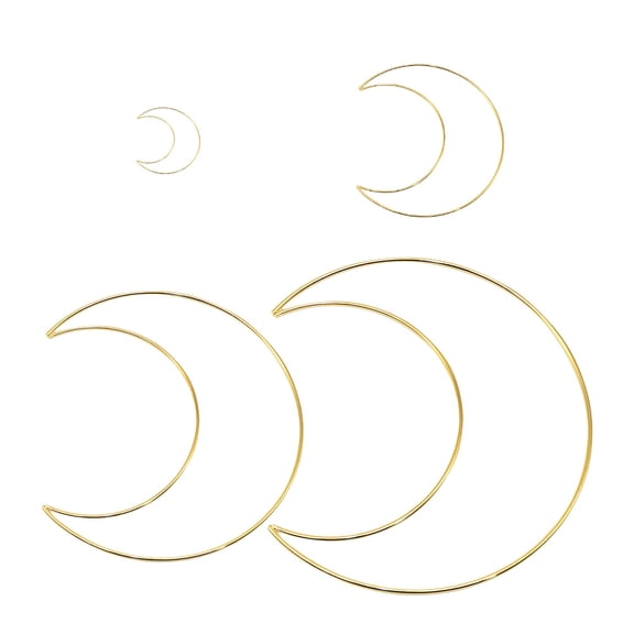 OUNONA Iron Moon Dreamcatcher Rings for DIY, Golden Craft Hoops, 12Pcs